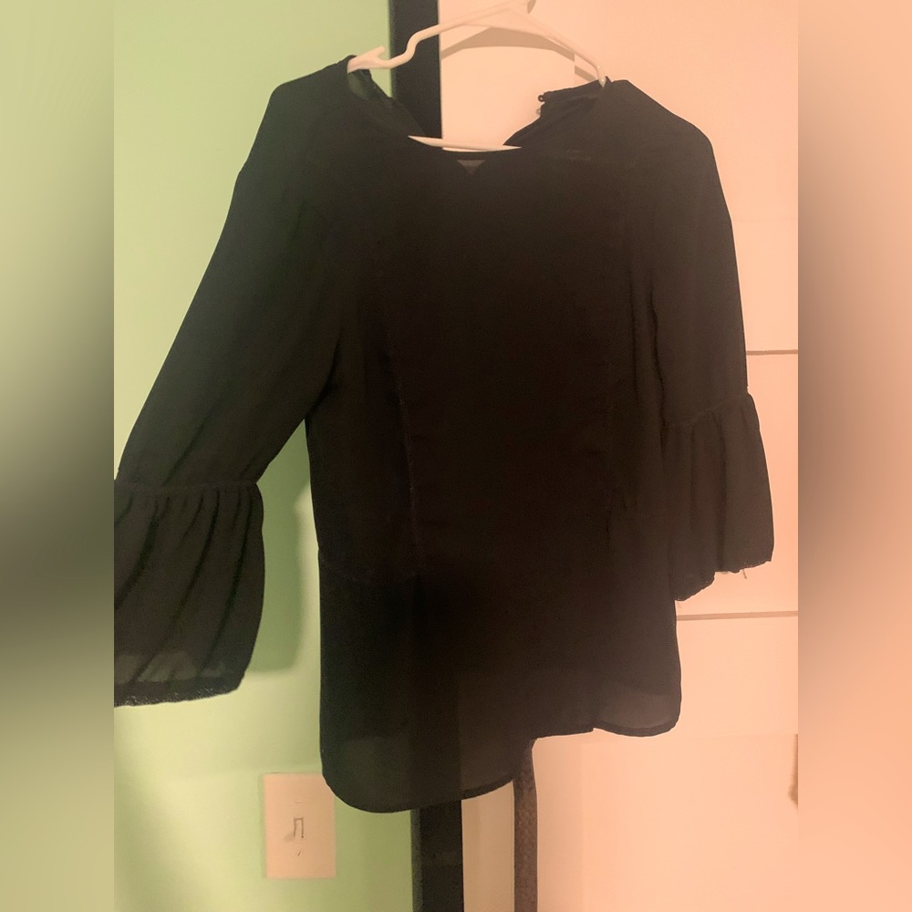 Black Bell Sleeve Blouse XS